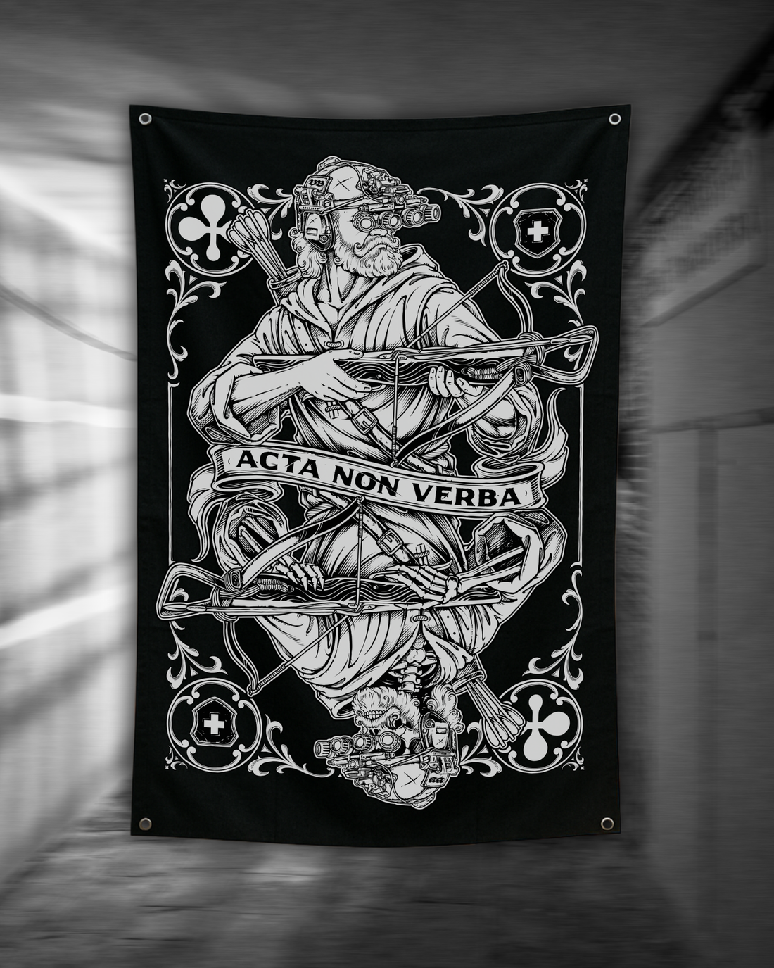 Acta non verba Flagge